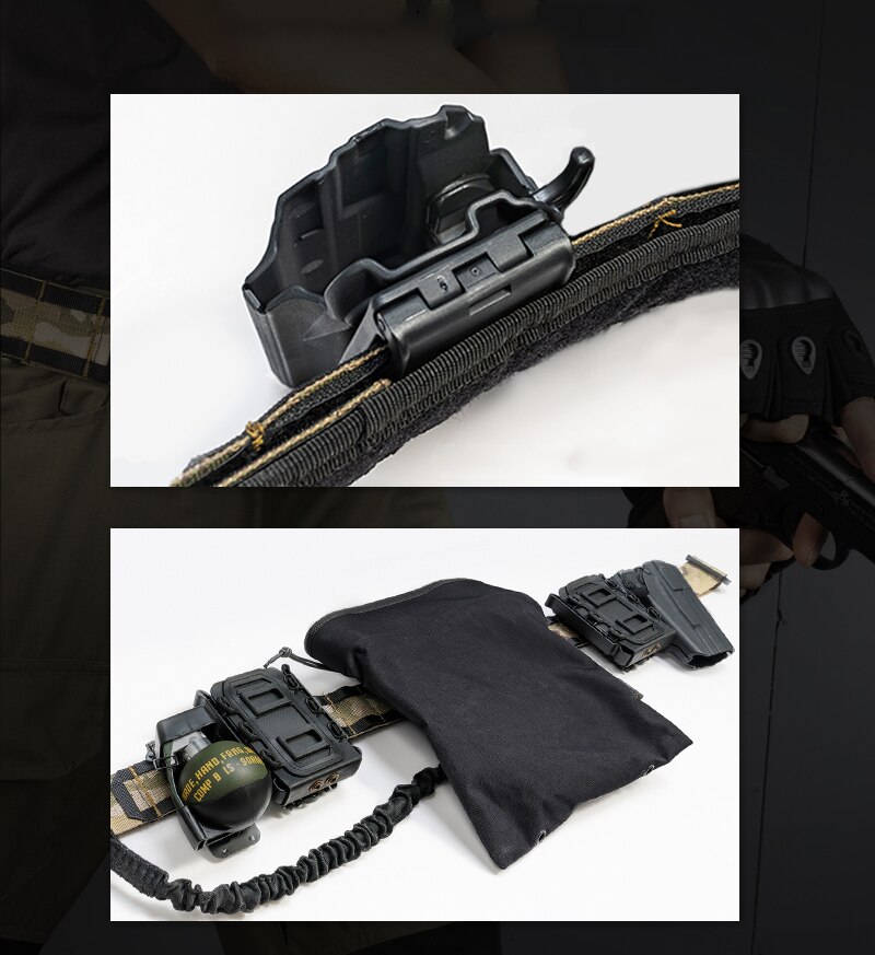 2 Inch Tactical Belt, Metal Buckle, Canvas Tactical One-Piece Girdle for Outdoor Hunting