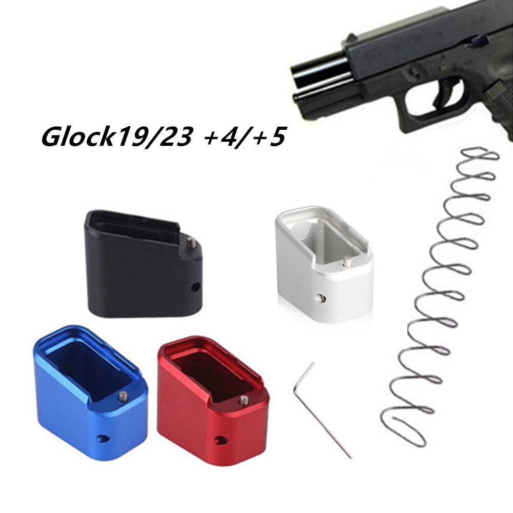 Magazine Base Pad Mag Extension +4/5 Round For Glock 19/23 With +10% Spring
