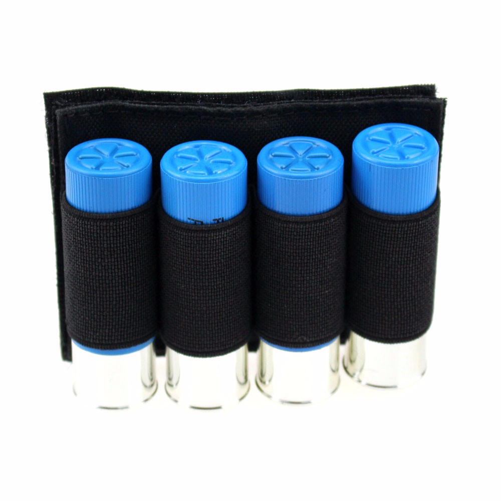 Tactical Buttstock4 Rounds Holder Shotgun Shell Cartridges Bag for 12 Gauge