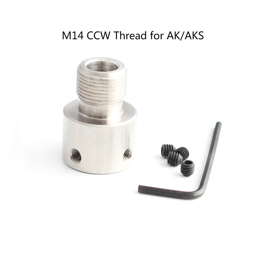 Tactical Stainless Steel M14 x 1 Left AK/SKS for 7.62*39 Thread Adapter CKC m4a1